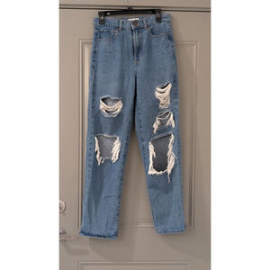 Women's RSQ Blue Distressed Straight Leg Jeans Size 27